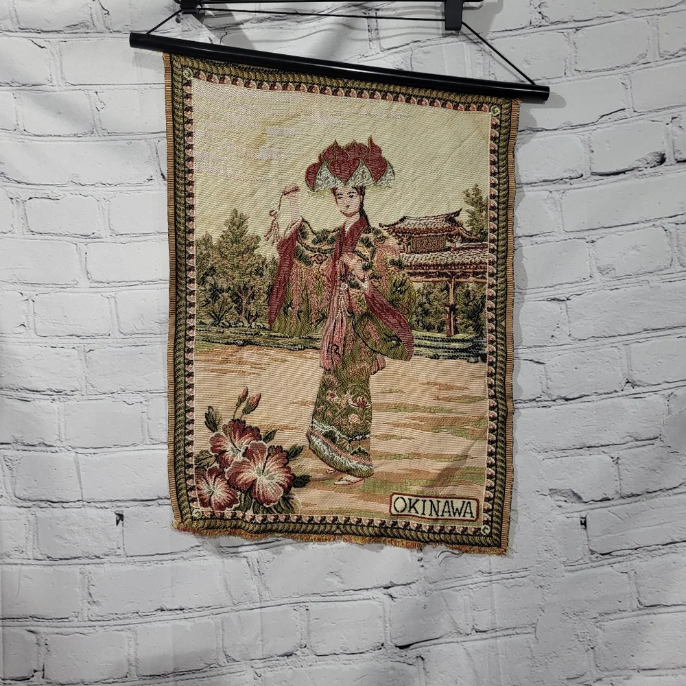 Okinawa Tapestry Wall Hanging - Multicolor Vintage